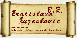 Bratislava Ružesković vizit kartica